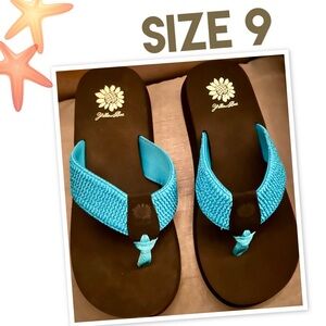 Yellow Box Women's Black and Blue Sandals